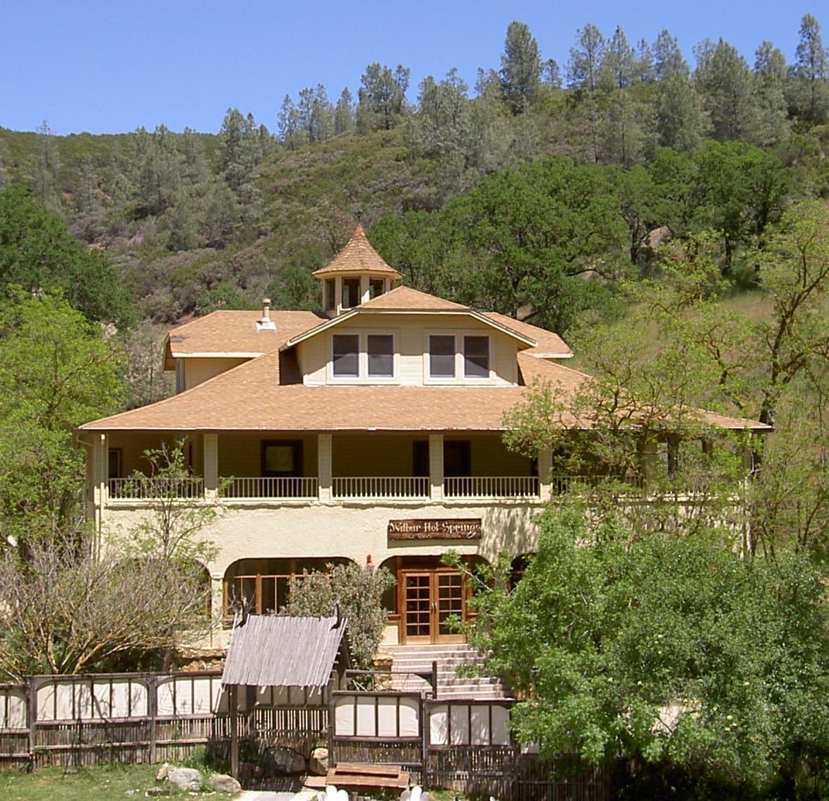 Front of lodge at Wilbur Hot Springs