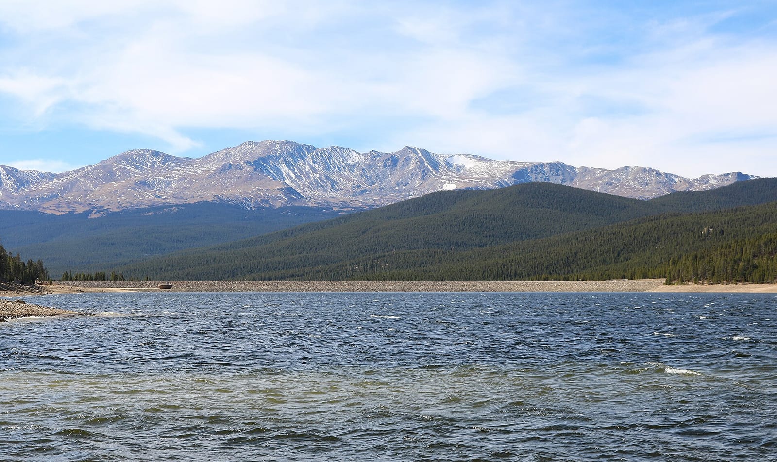 Turquoise Lake, a reservoir built and operated by the United States Bureau of Reclamation in Lake County, Colorado near Leadville. Its dam, Sugar Loaf Dam , is 