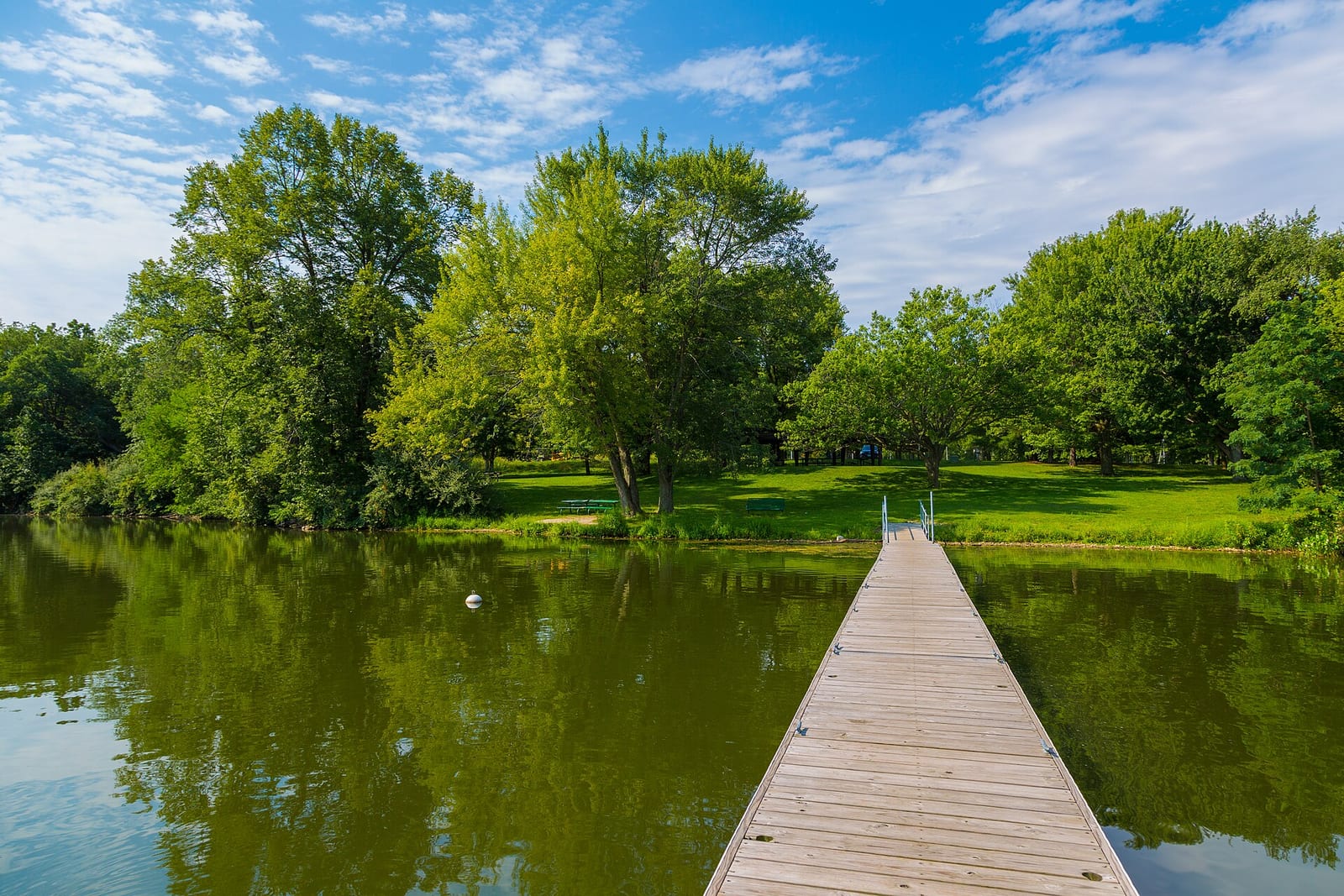 Lake Macbride State Park - a dock on Lake McBride near Solon, Iowa.