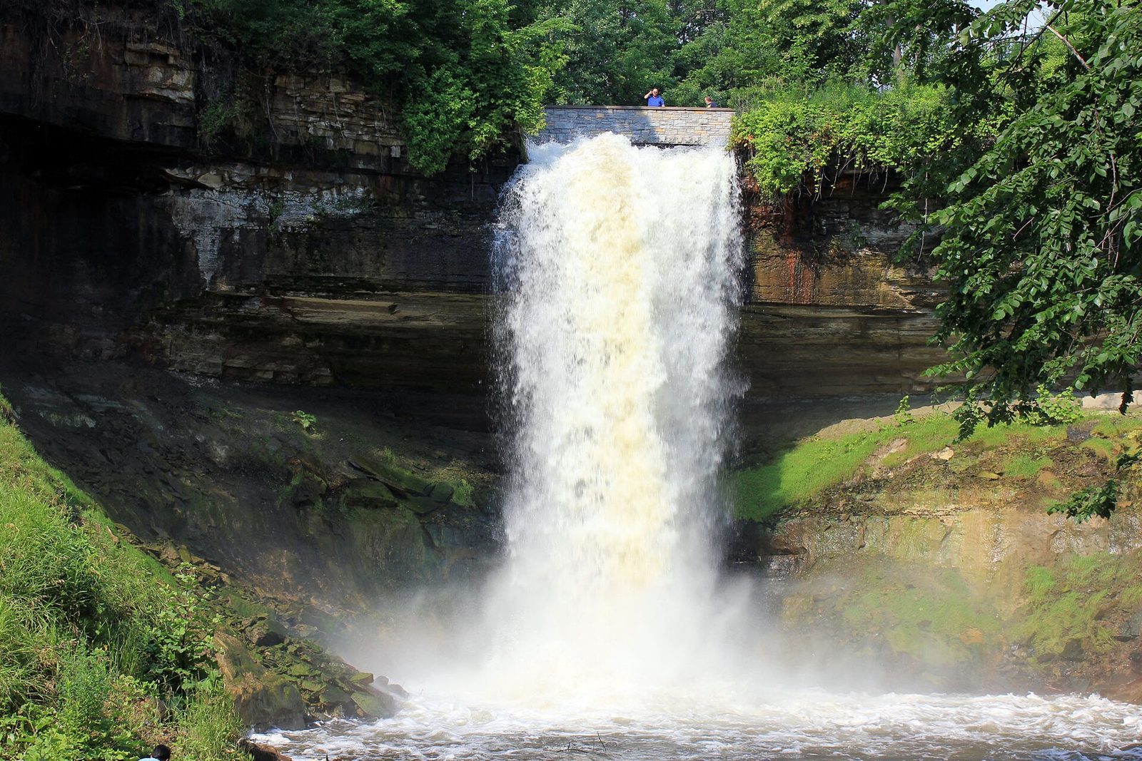 Pictures from places in the Twin Cities Looking straight at Minnehaha Falls from near the bottom