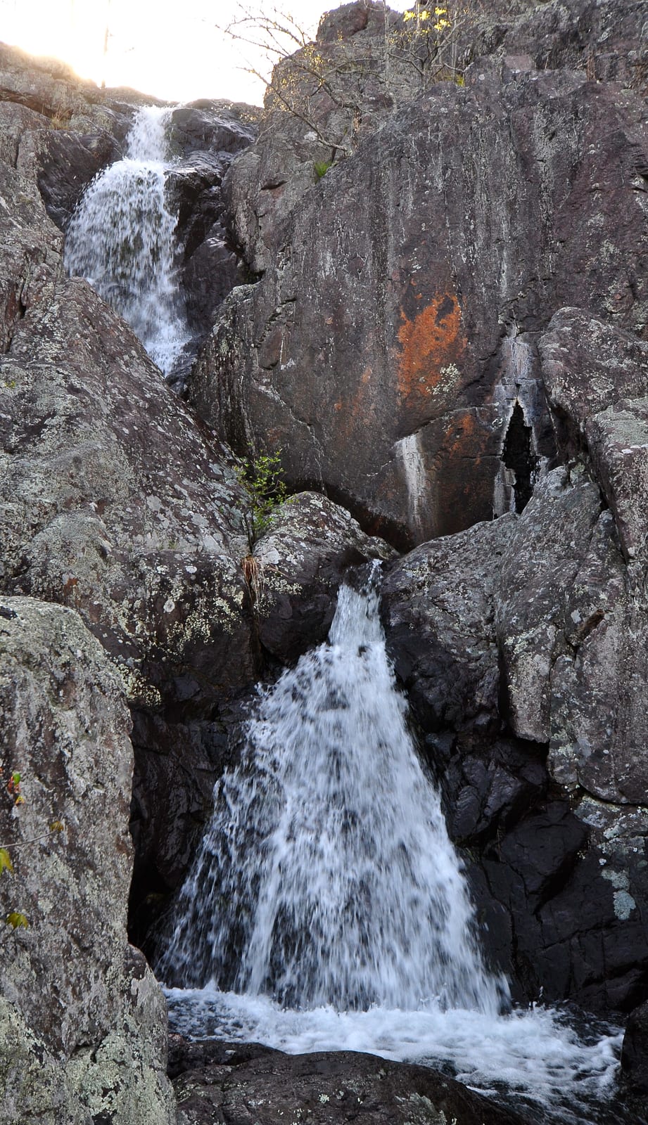 Mina Sauk Falls, the highest waterfall in Missouri. Located at Taum Sauk Mountain State Park, Iron County, Missouri.