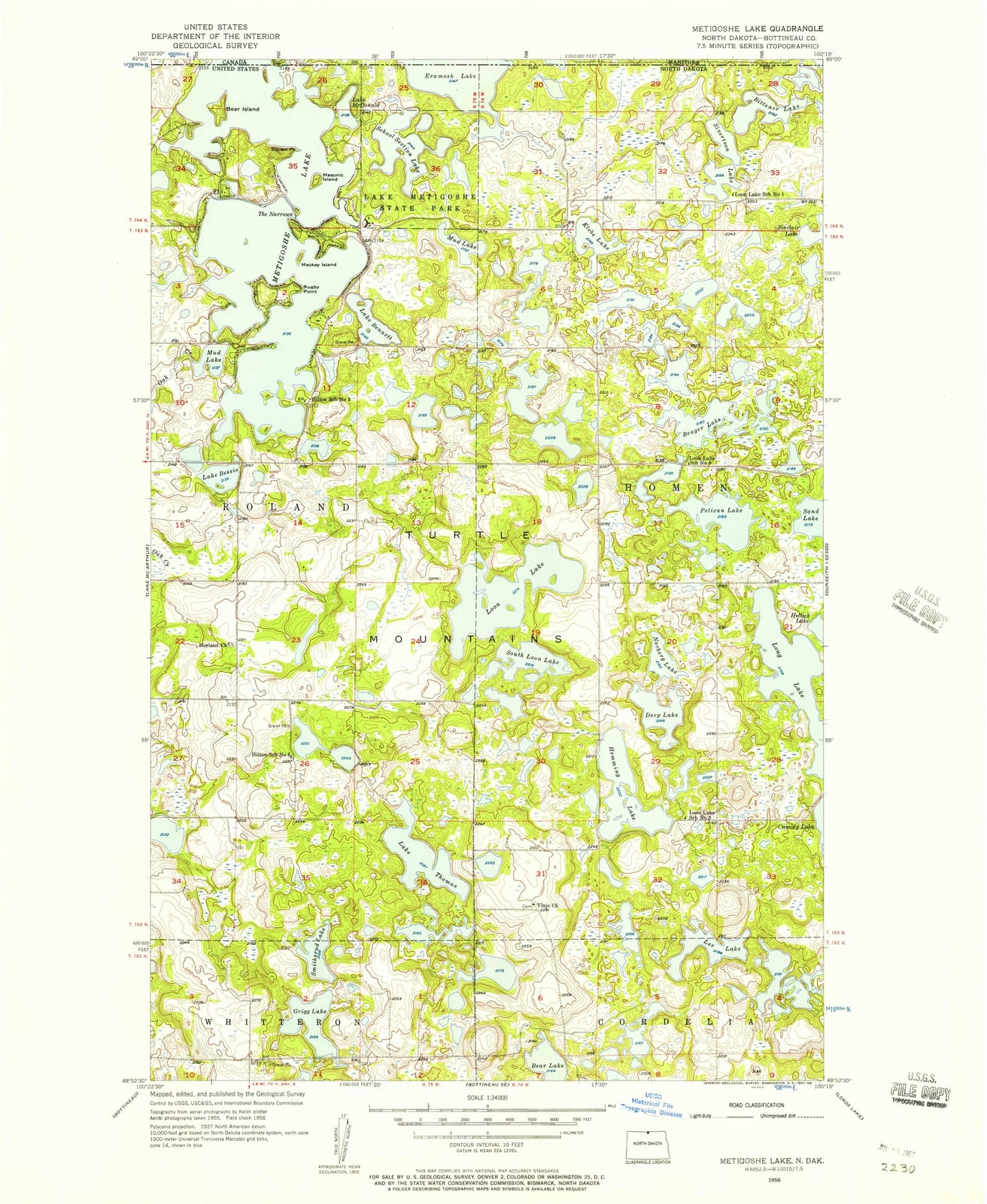 Historische Karten von North Dakota.