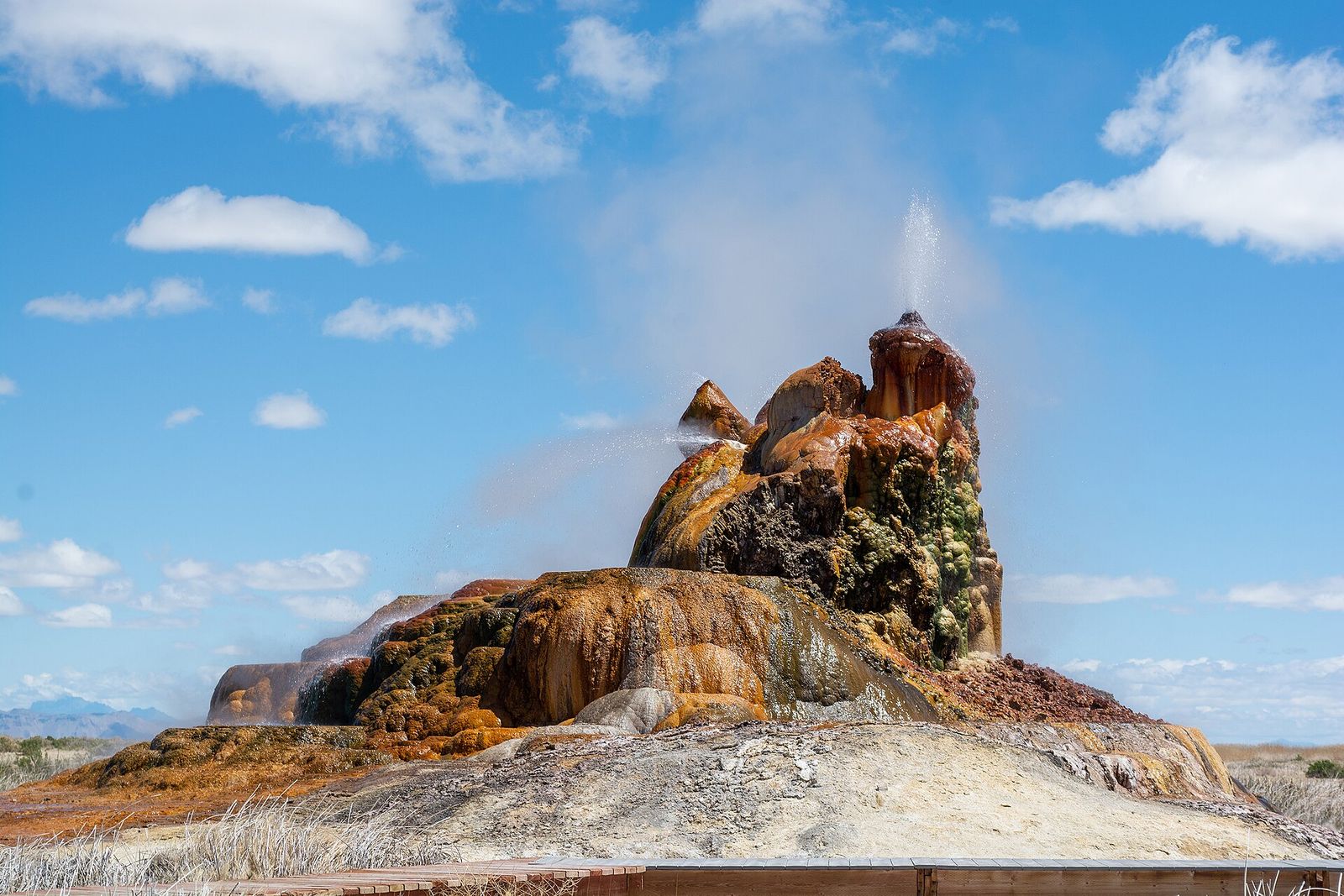 Fly Geyser from a distance, Fly Ranch, 2022