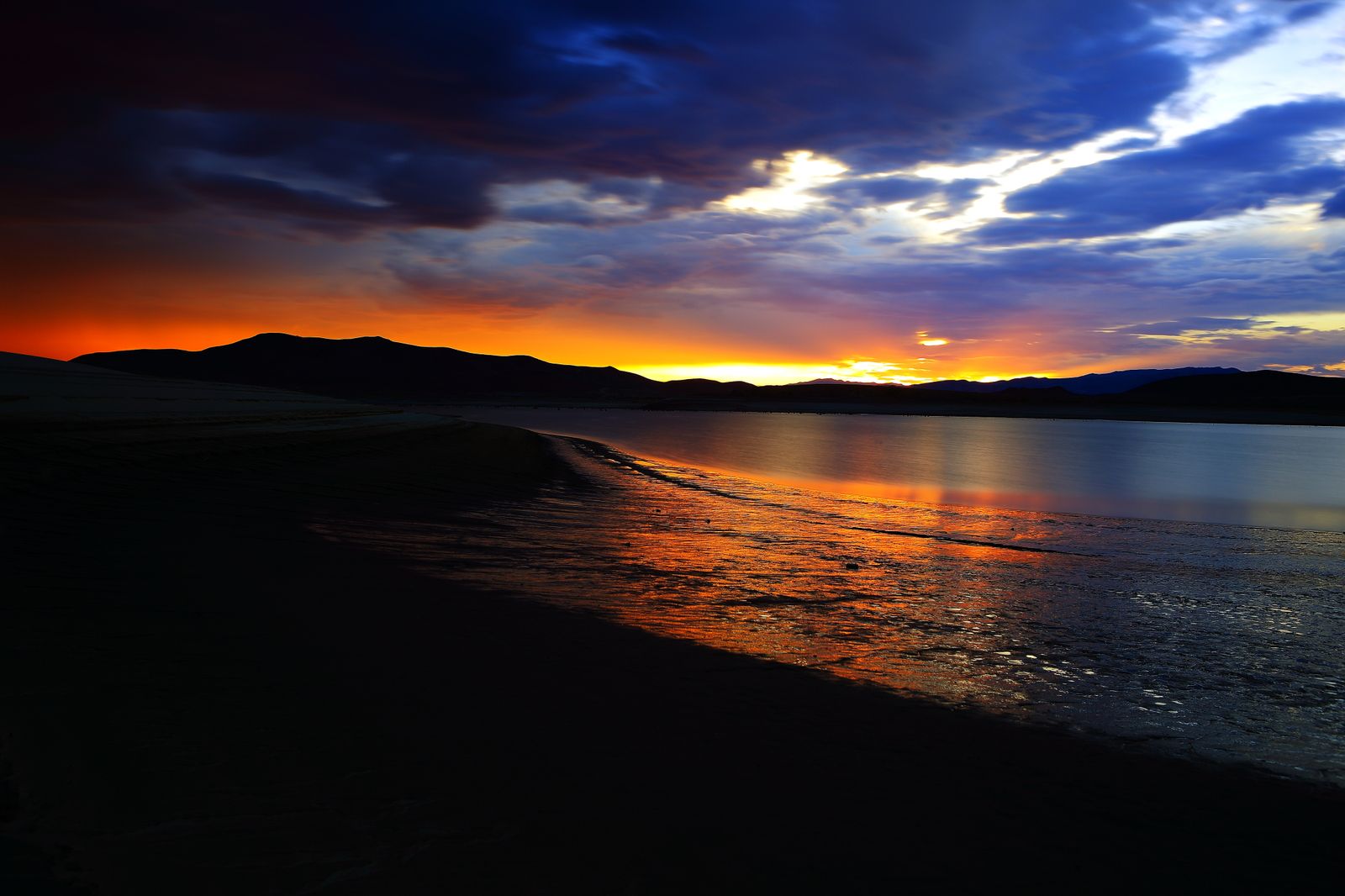 Sunset over Lahontan Reservoir, Churchill County