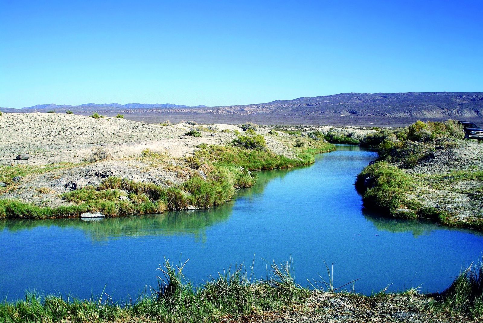 The hot ditch at Trego Hot Springs on the Nobles Trail, Black Rock Desert, 2008