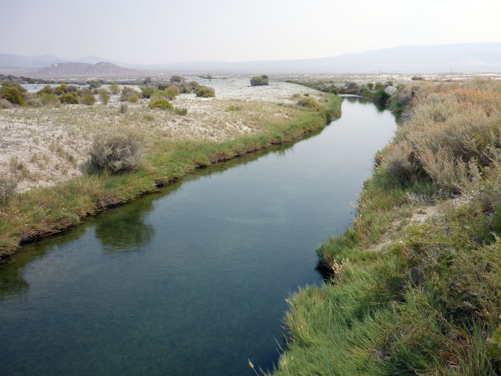 The long hand-dug ditch at Trego Hot Springs, 2017
