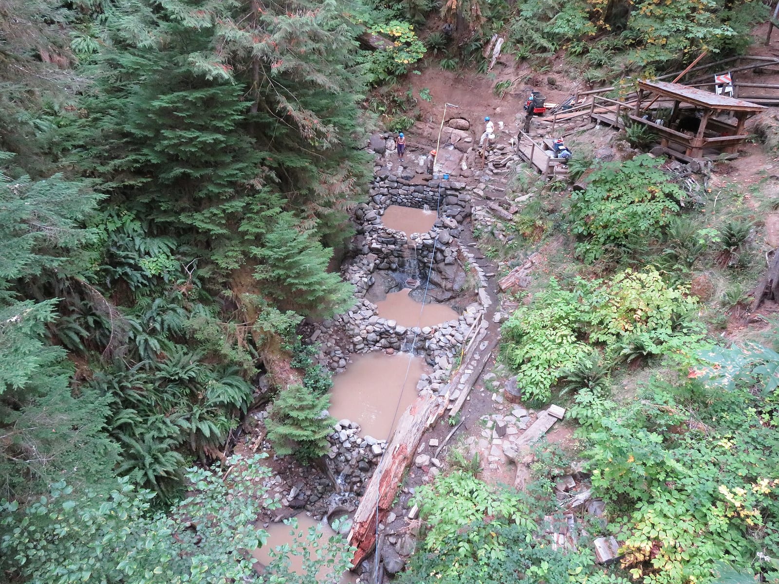 Cascading soaking pools at Terwilliger (Cougar) Hot Springs, Oregon