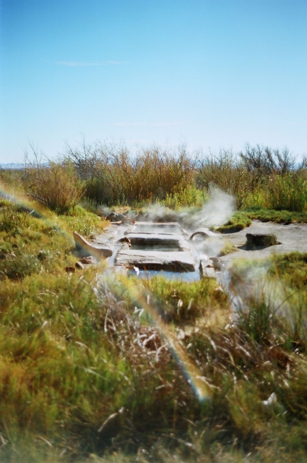 Concrete soaking pools at Baker Hot Springs near Delta