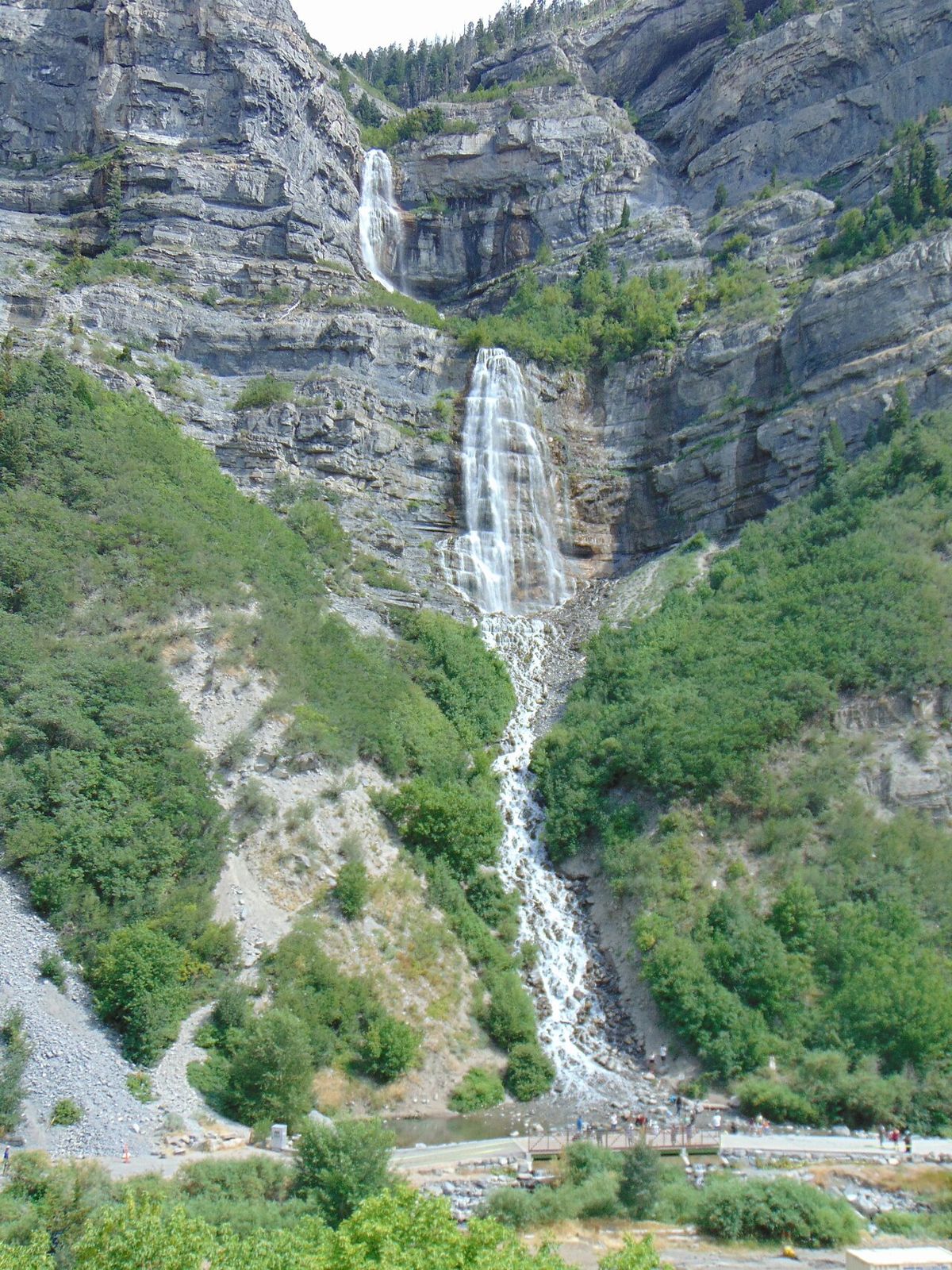 Bridal Veil Falls double cataract in Provo Canyon