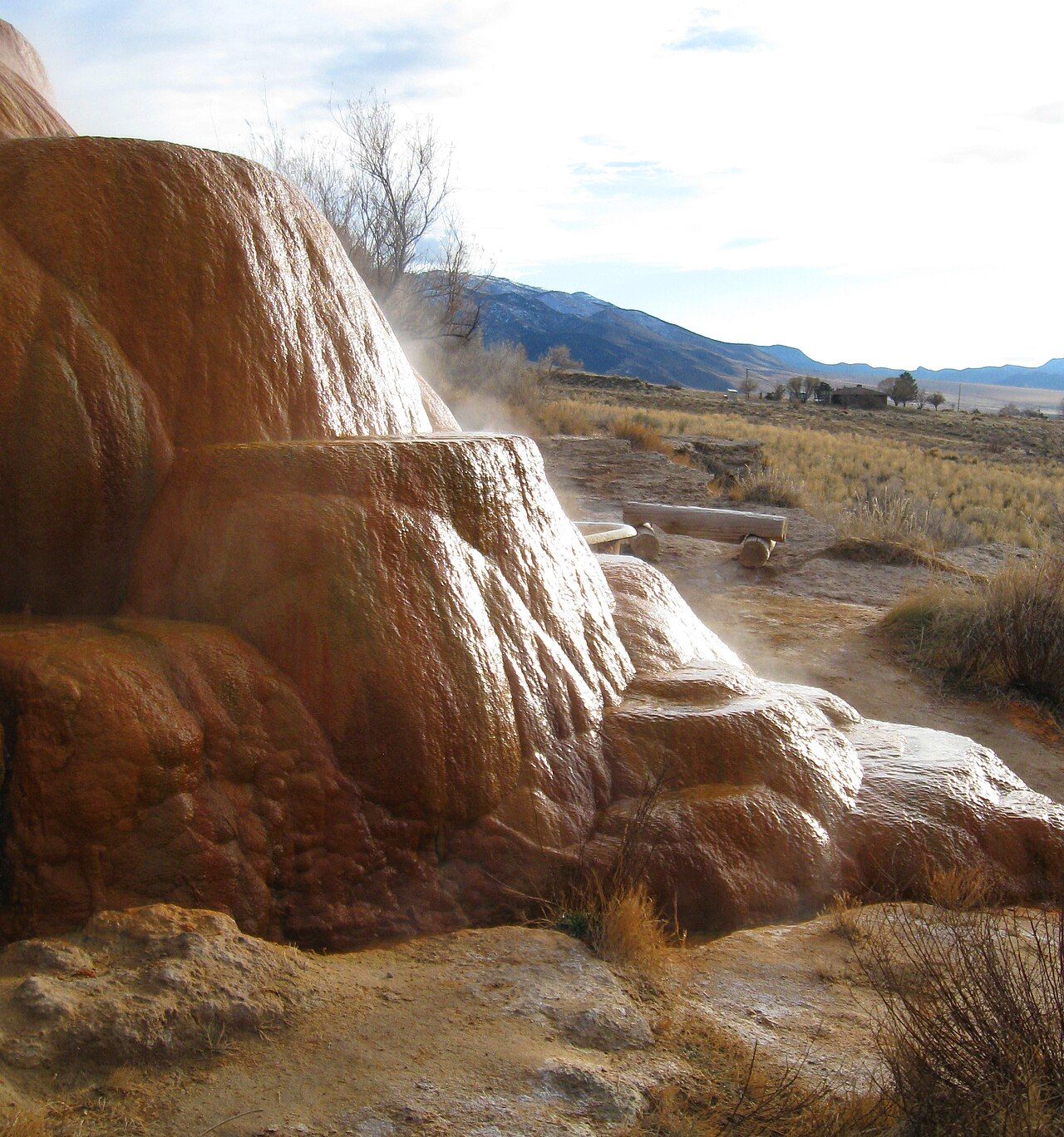 Main soaking pools at Mystic Hot Springs in Monroe