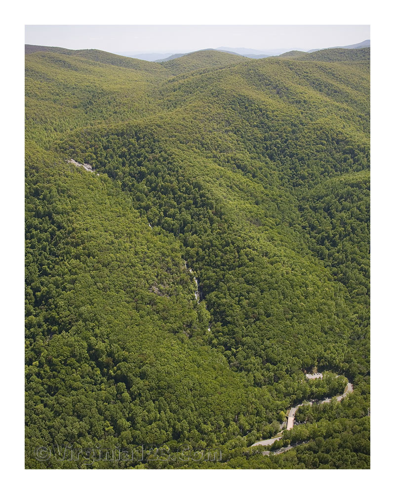 Aerial view of Crabtree Falls, Nelson County, Virginia