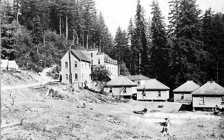 Developed in about 1880 by the St. Martin family who were part Hawaiian and part Indian as a health resort. Caption on image: St. Martins Hot Springs, Carson, W