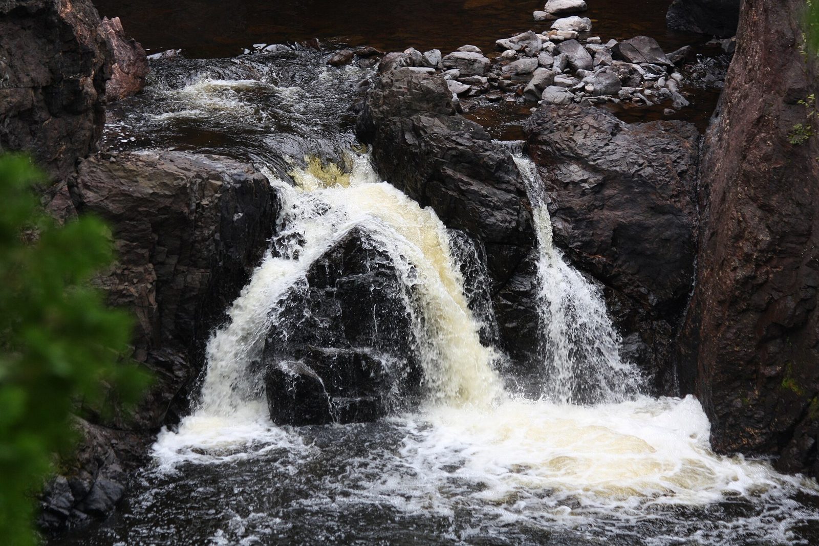 Copper Falls, the namesake of the Copper Falls State Park.