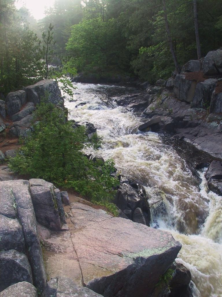 Daves Falls is a 15-foot cascade in Marinette County
