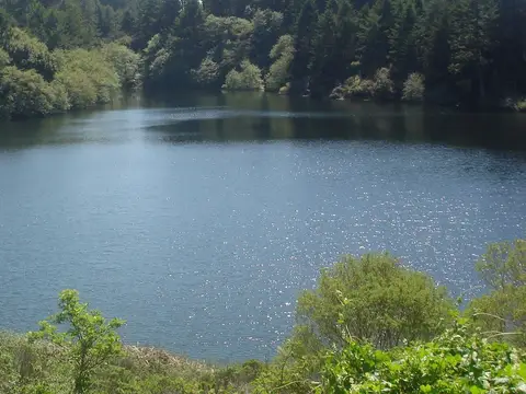 Bass Lake on Point Reyes National Seashore viewed from the Palomarin Trail to Alamere Falls