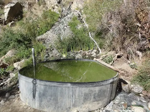 Concrete soaking tub at Willett Hot Springs, Sespe Wilderness