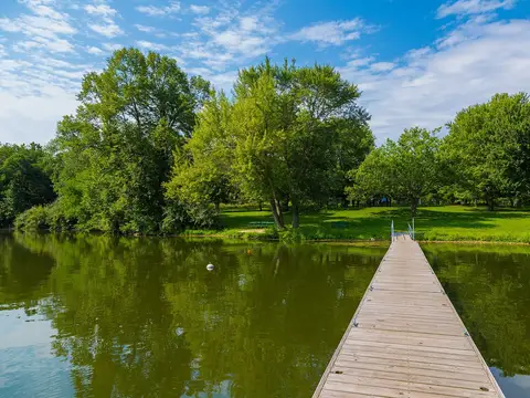 Lake Macbride State Park - a dock on Lake McBride near Solon, Iowa.
