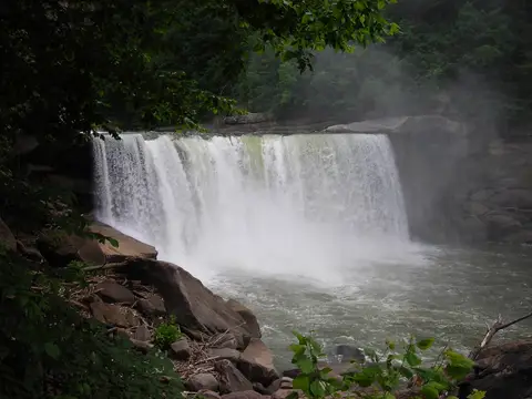Cumberland Falls is located just inside of Whitley County, Kentucky, as part of the Daniel Boone National Forest and a Kentucky state park centered around the f