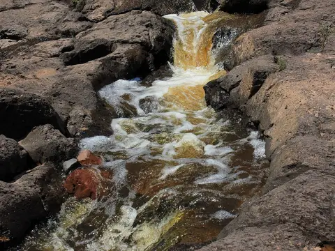 Gooseberry Falls State park is known for its cascading waterfalls and its hiking and biking trails. There are also several campsites around the park and a short