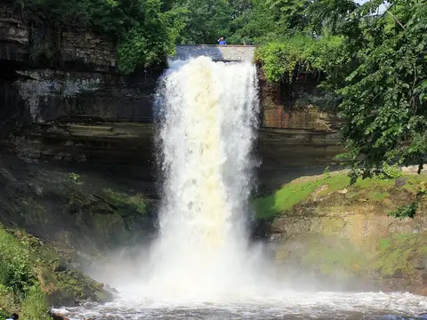 Pictures from places in the Twin Cities Looking straight at Minnehaha Falls from near the bottom