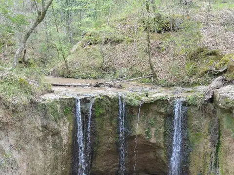 Waterfall at Clark Creek Natural Area, near Pond, Wilkinson County, Mississippi