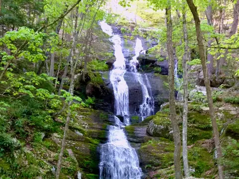 Buttermilk Falls in Walpack Township, New Jersey . Flows into the Flat Brook .
