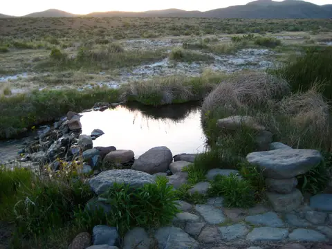 A rock-dammed soaking pool at Soldier Meadows Hot Springs, 2009