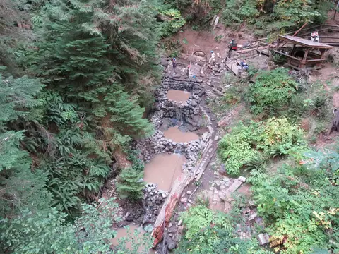 Cascading soaking pools at Terwilliger (Cougar) Hot Springs, Oregon