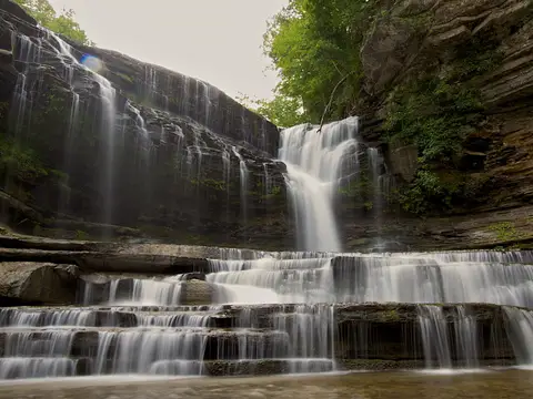 Cummins Falls plunging into its pool, Jackson County, Tennessee