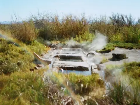 Concrete soaking pools at Baker Hot Springs near Delta