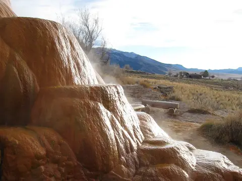 Main soaking pools at Mystic Hot Springs in Monroe