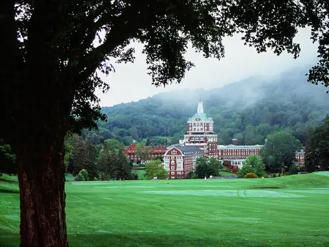 The Omni Homestead Resort viewed from the Old Course, Hot Springs, Virginia, 2021