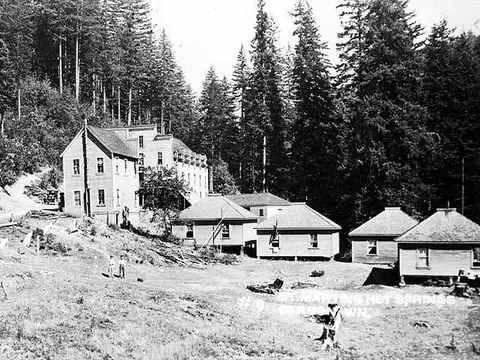 Developed in about 1880 by the St. Martin family who were part Hawaiian and part Indian as a health resort. Caption on image: St. Martins Hot Springs, Carson, W