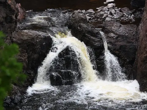 Copper Falls, the namesake of the Copper Falls State Park.