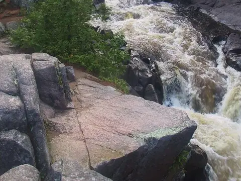 Daves Falls is a 15-foot cascade in Marinette County